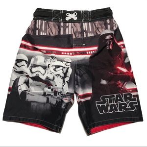 [3/$20] Star Wars Kylo Ren Kids Red Black Elastic Waist Swim Trunks Suit Small